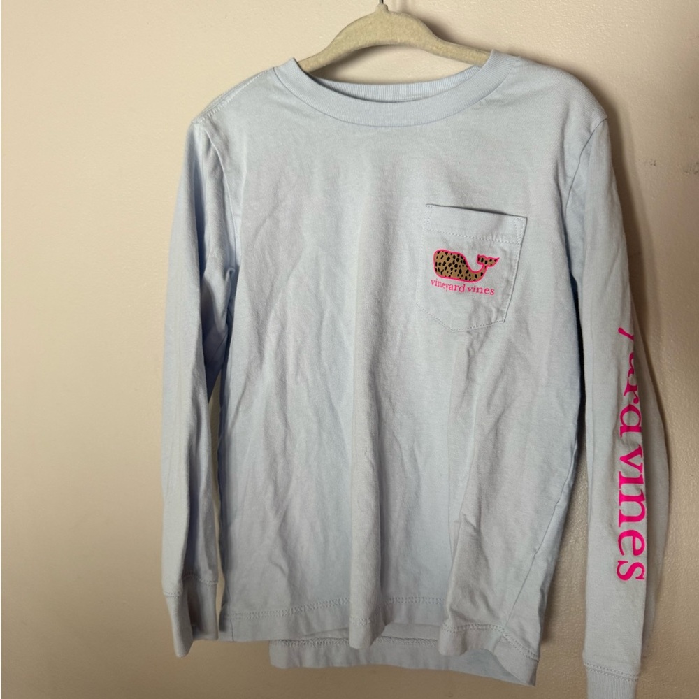 Vineyard Vines Sky Blue Shirt with Pink Accents